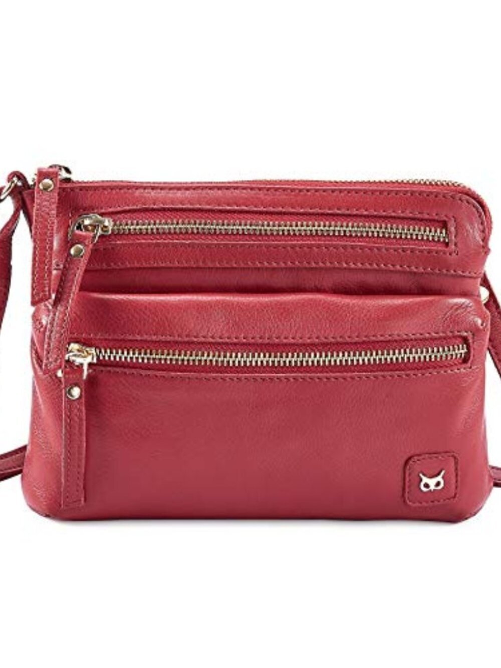 🆕 Small Triple Zip Real Leather Women's Crossbody- Premium Vintage Crossover